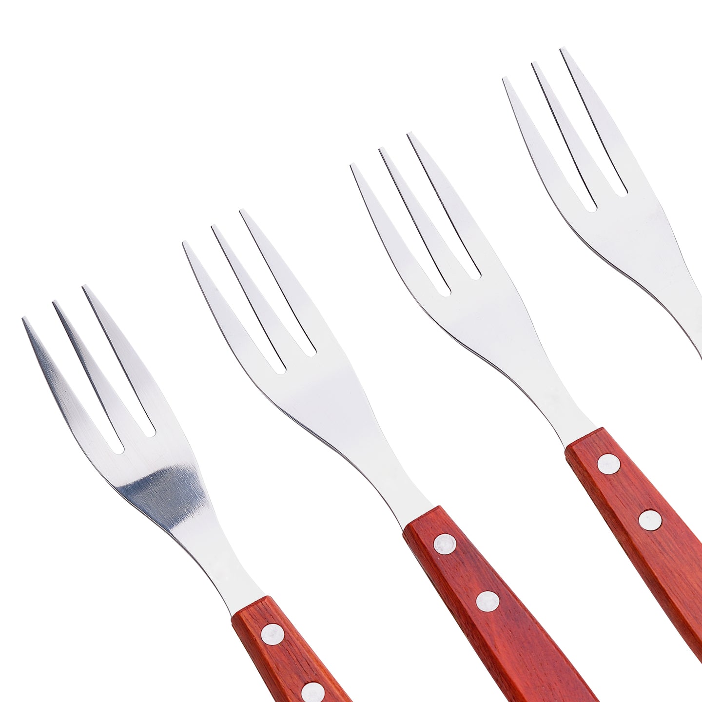 Set 4 Tenedores de mesa madera y acero inoxidable Bergner (3)
